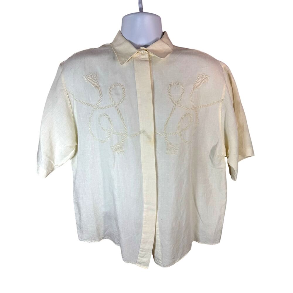 Clair 46 vintage shirt women's 23x28 XL button up embroidery western Rope